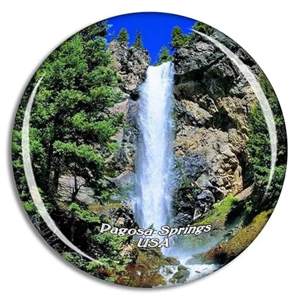 Weekino USA America Pagosa Springs Treasure Falls Colorado Fridge Magnet Travel Souvenir City Collection 3D Crystal Glass Gift Strong Refrigerator Sticker