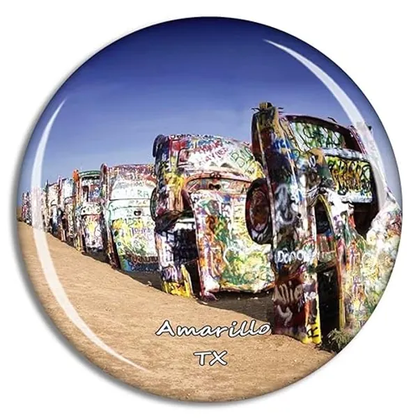 Fridge Magnet Amarillo Cadallic Ranch Texas USA TX Travel Souvenir Collection for Gift Home Decoration Office Whiteboard - Amarillo1