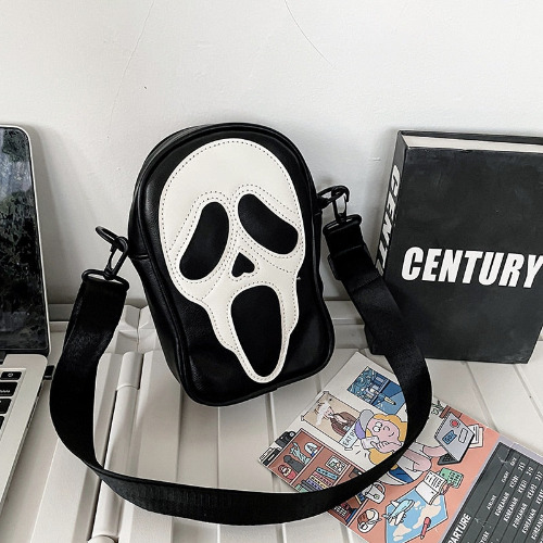 Black/White Ghost Face Bag - Black