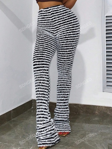 Striped Flare Leg Pants