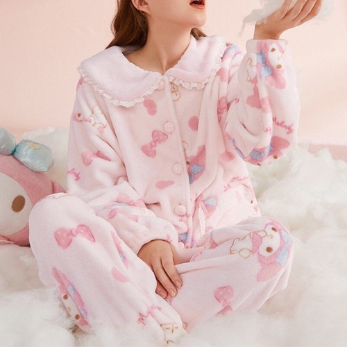 Pink Bunny Pajama Set - S