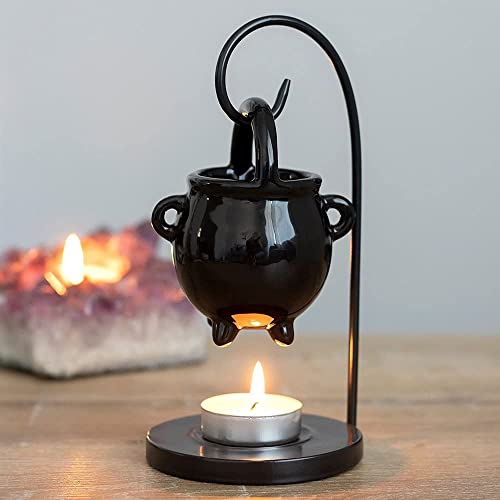 Hanging Cauldron Oil Burner, Essential Fragrance Wax Melts Burner, Tea Light Holder, Aromatherapy Ornament for Home Décor, Bedroom Décor, Spooky Décor, Living Room, Witchy Decor, Spirit of Equinox