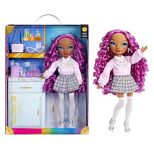 Rainbow High Lilac - Purple Fashion Doll in Fashionable Outfit, Glasses & 10+ Colorful Play Accessories. Gift for Kids 4-12 and Collectors.