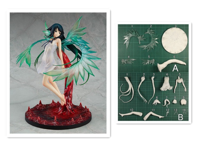 Anime Saya&#039;s Song 1/7 Unpainted GK Models Unassembled Figures Resin Garage Kits