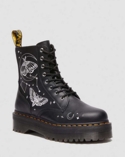 DR MARTENS JADON CELESTIAL MOTH EMBROIDERED PLATFORM BOOT
