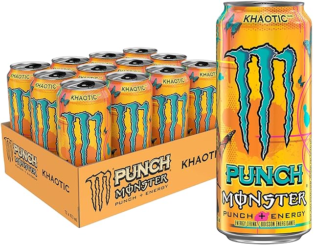 Monster Energy Punch, Khaotic, 473mL Cans, Pack of 12