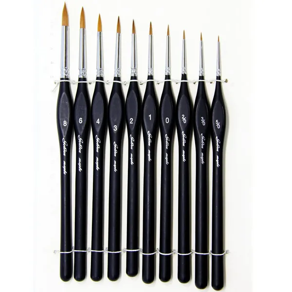 Paint Brushes Paint Brush for Acrylic Painting Best Professional Detail Paint Brush Miniature Paint Brushes Fine Brush for Watercolor, Oil, Acrylic Painting Nail Art & Models - 10 Pcs Black
