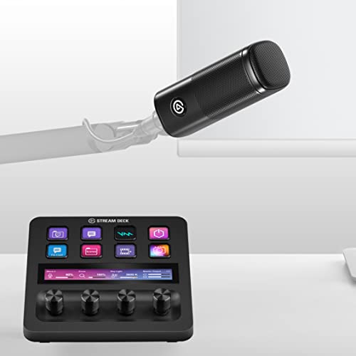 Elgato Audio Mix Bundle - Audio Mixer, Studio Controller, Dynamic XLR Microphone for Podcasting, Streaming, Gaming, Content Creators, Customizable Touch Strip, dials and LCD Keys, PC/Mac - Audio Mix Bundle