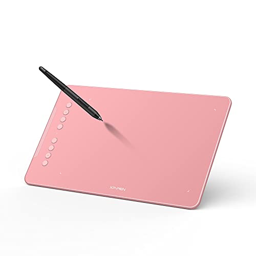 Drawing Tablet-XPPen Deco 01 V2 10x6.25 Inch Graphics Tablet Digital Drawing Tablet for Chromebook with 8192 Levels Pressure Battery-Free Stylus and 8 Shortcut Keys (Pink) - Pink