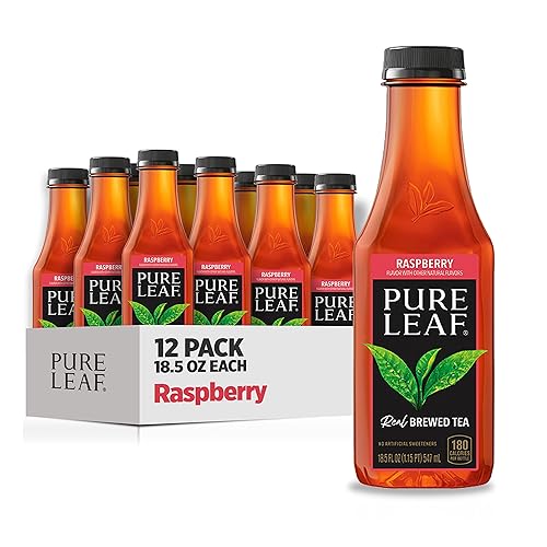 Pure Leaf Iced Tea, Raspberry, Real Brewed Tea, 18.5 Fl Oz Bottles (Pack of 12) - Raspberry - 18.5 Fl Oz (Pack of 12)