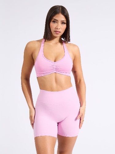 Halter Seamless Sports Bra - Lover Pink | M