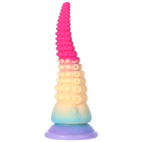 SWEETLORY Long Tapered Tentacle Dildo Fantasy Octopus Sex Toys with Strong Suction Cup, Liquid Silicone Anal Stretcher Butt Plug, Alien Huge Colorful Moving Realistic Monster Prostate Dildo