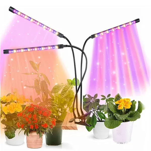 Plant Grow Light, Full Spectrum Clip-on Plant Lamp with White Red Blue Bulbs for Indoor Plants Growing, Dimmable Brightness & 3 Light Modes, Auto On/Off Timing 4 8 12Hrs - 3500k White With Red Blue
