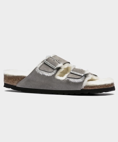 Birkenstock Arizona Shearling in Stone | EU 46 / GREY / 1017402-GY01