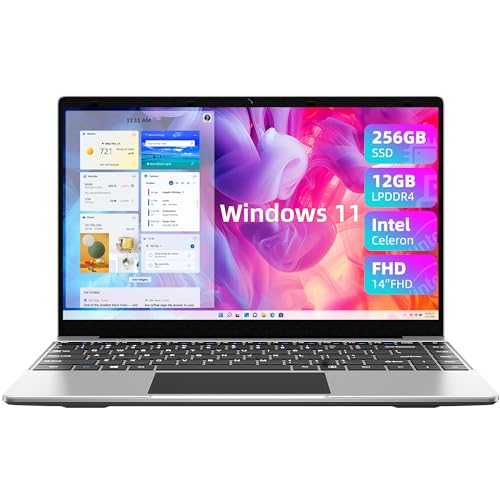 jumper Laptop, 14 Inch 1080p FHD IPS Screen, Quad-Core Intel Celeron Processor, UHD Graphics 600, Windows 11, Dual Speakers, Type-C. (14-inch 4-Core Processor J4105, RAM-12GB-DDR4 ROM-512GB-SSD)
