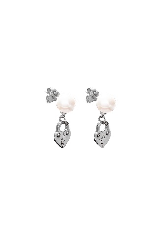 FRACTURED HEART EARRING | STERLING SILVER/ FRESH WATER PEARL