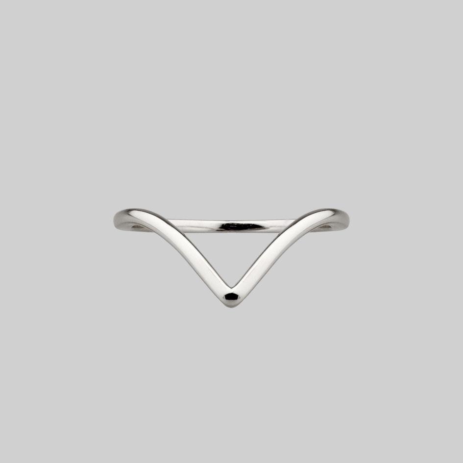 BIASED. Simple Chevron Silver Ring | Small / Silver