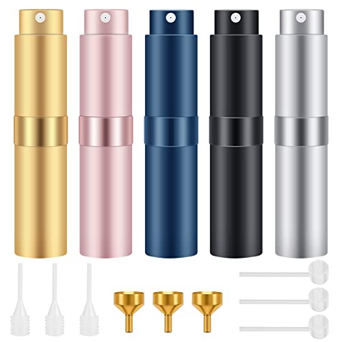 Hanmir Pulverizador de Perfume, 5pcs 8ml Pulverizador de Perfume Recargable Atomizador de Perfume Mini Botella Pulverizadora Portátil para Atomizador de Bolsillo - B
