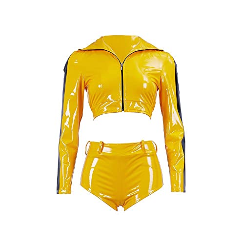 BYHai Kill Bill Costume Beatrix Kiddo The Bride Costume Cosplay Suit Sexy Kung Fu Outfit with Jacket Pants for Women - X-Small