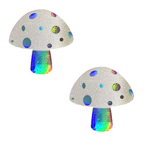 Neva Nude Toadstool Nipztix Pasties for Festivals, Raves & More, Medical Grade, Waterproof & Sweatproof, Made in USA