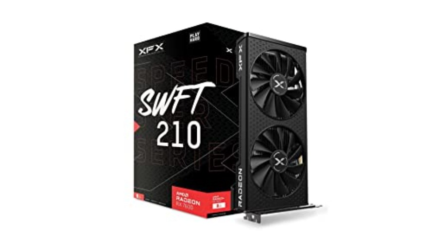 XFX Speedster SWFT210 Radeon RX 7600 Graphics Card with 8GB GDDR6 HDMI 3xDP, AMD RDNA 3 RX-76PSWFTFY - RX 7600 SWFT