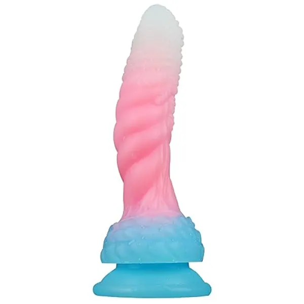 MKPJOY 8.27" Silicone Colorful Cute Anal Dildo,Anal Dildos with Strong Suction Cup Anal Prostate Vaginal G-Spot Sex Toys for Beginners to Advanced Users - 8.27 Inch