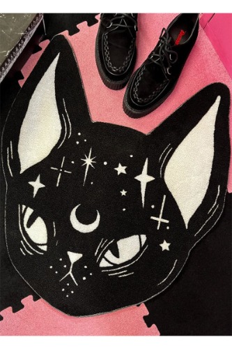 Loll3 Black Cat Shaped Accent Rug | Default Title
