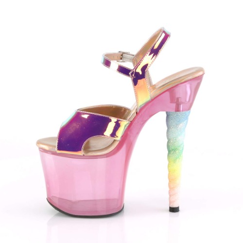 pleaser Enhörning-711T - 37 EU - Rosa skiftande Tpu bubbla gummi rosa tonad