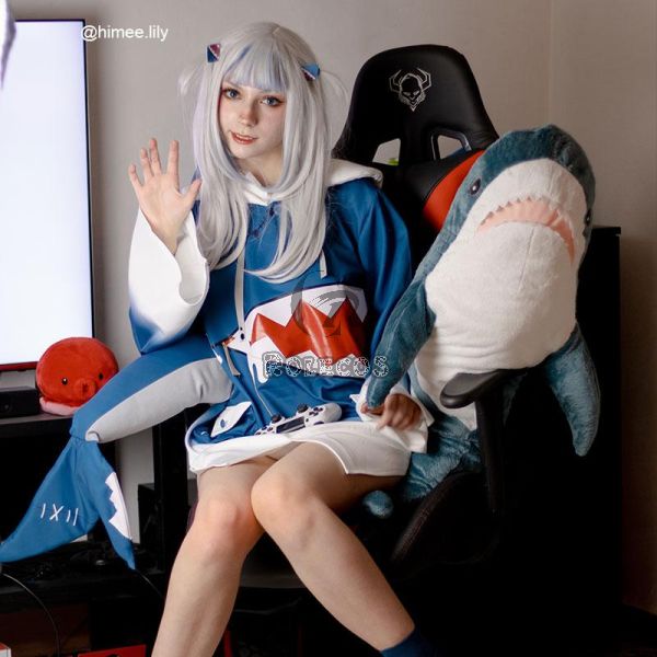 【In Stock】Hololive English Vtuber Gawr Gura Cosplay Costume With Tail