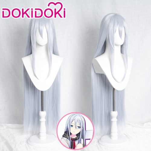 【80cm Ready For Ship】DokiDoki Project Colorful Stage feat. Hatsune Miku Cosplay Yoisaki Kanade Wig Long Straight Silver | 80 cm-instock