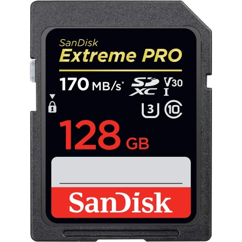 SanDisk 128GB Extreme PRO SDXC UHS-I Card - C10, U3, V30, 4K UHD, SD Card - SDSDXXY-128G-GN4IN - 128GB