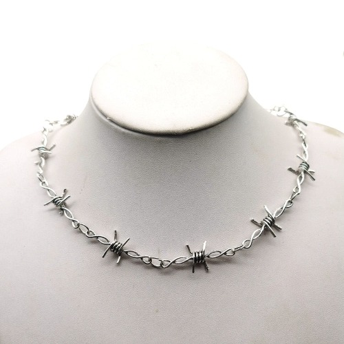 Silver Wire Iron Unisex Choker - 1