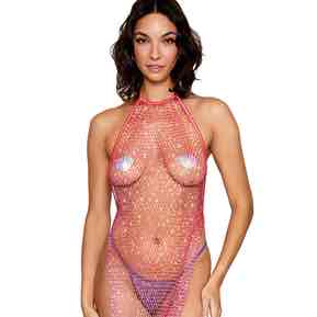 Watermelon Rhinestone Gown