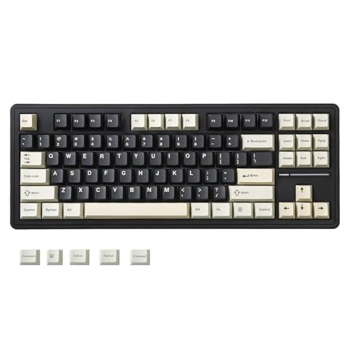 YUNZII YZ87 75% Gasket Mechanical Keyboard,TKL Wireless Hot Swappable Bluetooth Gaming Keyboard with 4-Layer Padding,BT5.0/2.4Ghz/Type-C NKRO RGB Keyboard for Linux/Win/Mac(Black,Milk Switch) - Milk Switch - Black