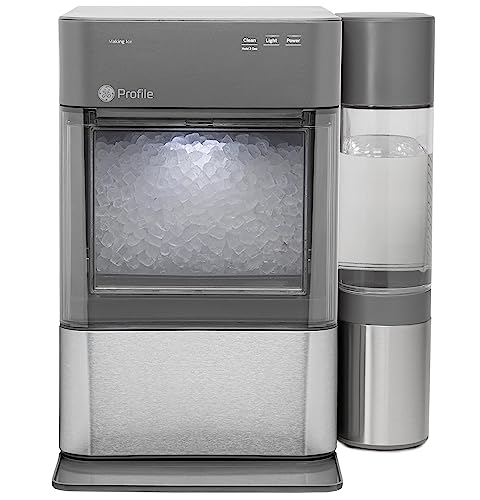 GE Profile Opal 2.0 XL with 1 Gallon Tank, Chewable Crunchable Countertop Nugget Ice Maker, Scoop included, 38 lbs in 24 hours, Pellet Ice Machine with WiFi & Smart Connected, Stainless Steel - Opal 2.0 + XL Side Tank - Stainless Steel
