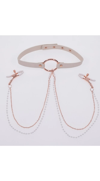 Peaches ‘n Cream Collar with Nipple Clamps