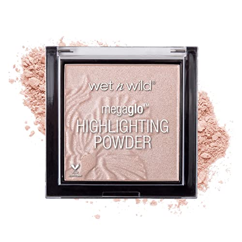 wet n wild MegaGlo Highlighting Powder, Highlighter Makeup, Shimmer Glow, Pink Rose Gold Blossom Glow - Blossom Glow