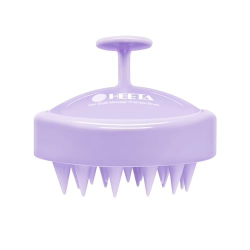 HEETA Scalp Massager Hair Growth, Scalp Scrubber with Soft Silicone Bristles for Hair Growth & Dandruff Removal, Hair Shampoo Brush for Scalp Exfoliator, Light Purple - Light Purple