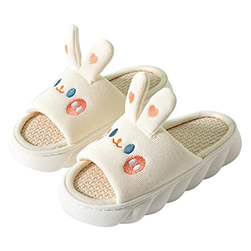 Yoroka Cartoon slippers Cute Animal Shape Slippers,Thick Sole Soft Indoor Outdoor Slippers for Women - 8 Women/7 Men - Bunny