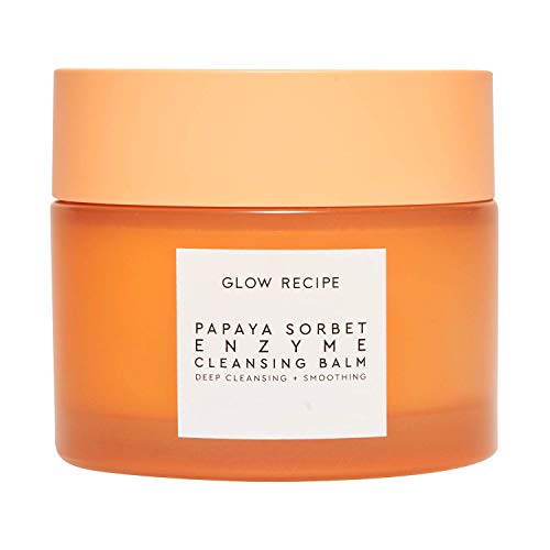 Glow Recipe Papaya Enzyme Cleansing Balm Makeup Remover - Gentle Exfoliator, Makeup Melting Balm & Face Cleanser for Women - Exfoliating Face Wash to Even Skin Tone & Lock-in Facial Hydration (3.38oz)