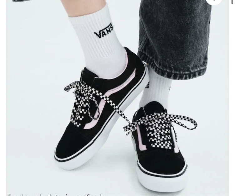 Vans Premium Old Skool Skate Shoe - Black / White / Pink