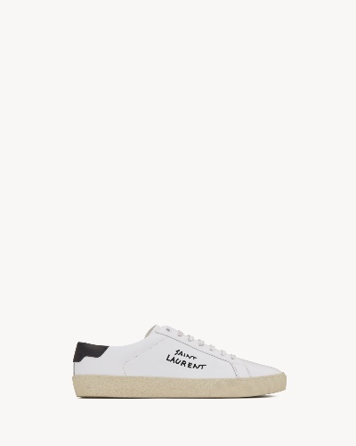 court classic sl/06 embroidered sneakers in leather | Saint Laurent | YSL.com