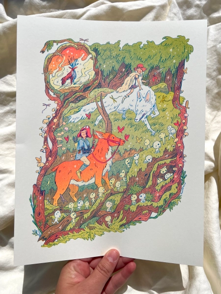Princess Mononoke Original Riso Print