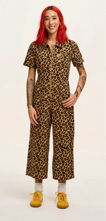 Ragan - Cotton Jumpsuit in Leopard Print