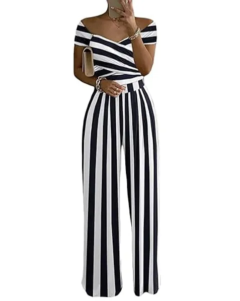 shownicer Jumpsuit Damen Sommer Halfter Overall Armellos Einteiler Elegant Lang Hosenanzug Playsuit Jogginganzug Romper Einfarbig Strampler Spielanzug - 3XL - Z2 Blau