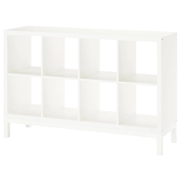 KALLAX Scaffale con base - bianco/bianco 147x94 cm