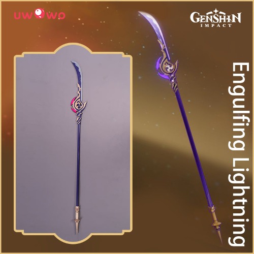 【In Stock】Uwowo Game Genshin Impact Raiden Shogun Engulfing Lightning Cosplay Props Polearms Weapon