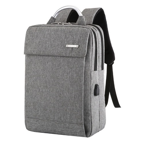 Dual Compartment Anti Theft Soft Back Computer Backpack with Top Handle - Gray