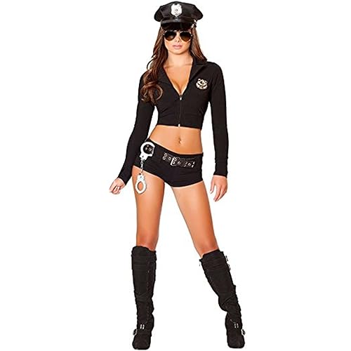 FORNY Women Police Costume Cosplay Dirty Cop Uniform Halloween Officer Outfits - Style 2