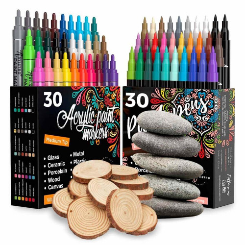 60 Markers + 25 Wood Slices + 30 Grey Small Rocks (only for US) | Default Title